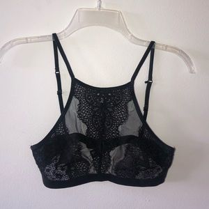 Victoria Secret black laced halter bralette